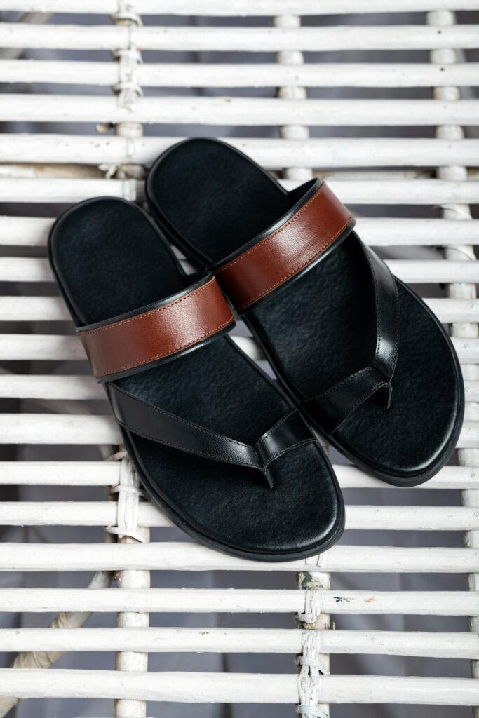 Minimalist Black Leather Sandals
